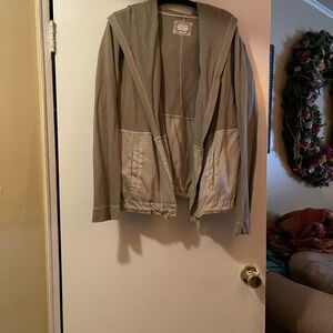 Anthropologie Green Utility Jacket with Hood